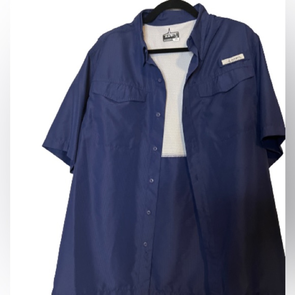 Habit Men's UPF 40+ UV Protection Short-Sleeve Fishing Shirt | size LG
